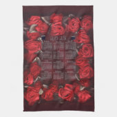 Rote Multifunktionsleisten-Rose-Grenze 2023-Kalend Geschirrtuch (Vertikal)