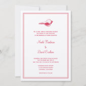 Rote Muschel einfache Hochzeitsreise Einladung (Vorderseite)