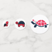 Rote Muschel Turtle Table Confetti Konfetti (Vorderseiten)