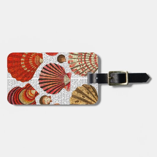 Rote Muscheln Gepäckanhänger (Vorderseite horizontal)