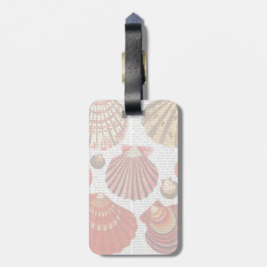 Rote Muscheln Gepäckanhänger (Rückseite vertikal)