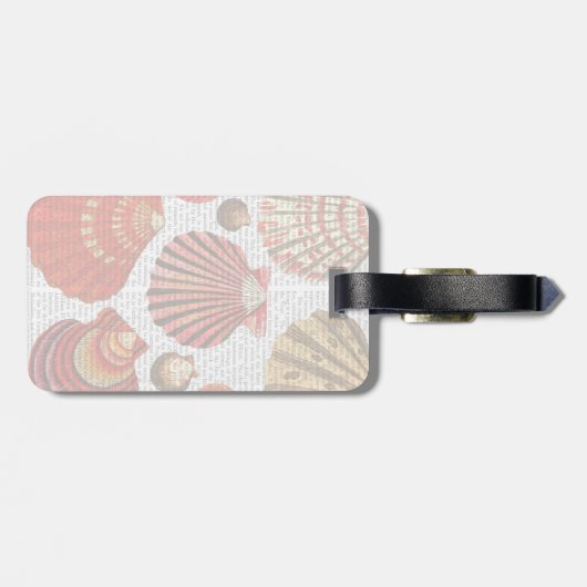 Rote Muscheln Gepäckanhänger (Rückseite horizontal)