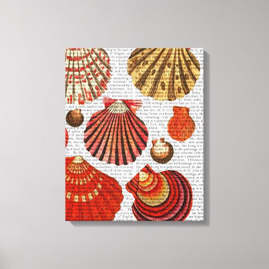 Rote Muscheln Leinwanddruck (Vorderseite)