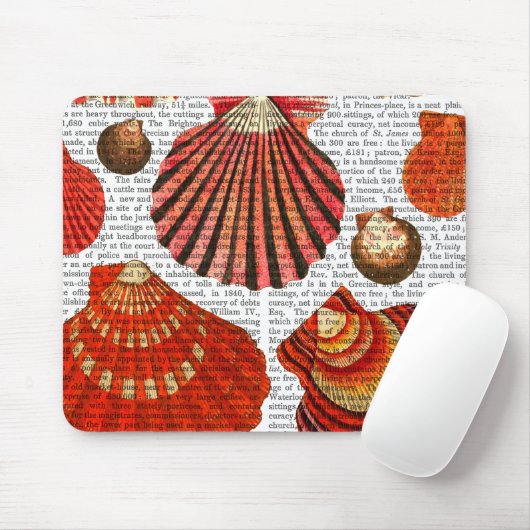 Rote Muscheln Mousepad (Mit Mouse)