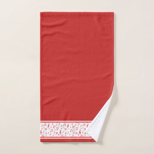 Rote Musik Badhandtuch Set (Handtuch)