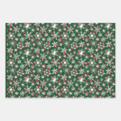 Rote Musik und Schnee Geschenkpapier Set (Vorderseite 3)