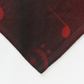 rote Musiknoten Fleecedecke (Ecke)