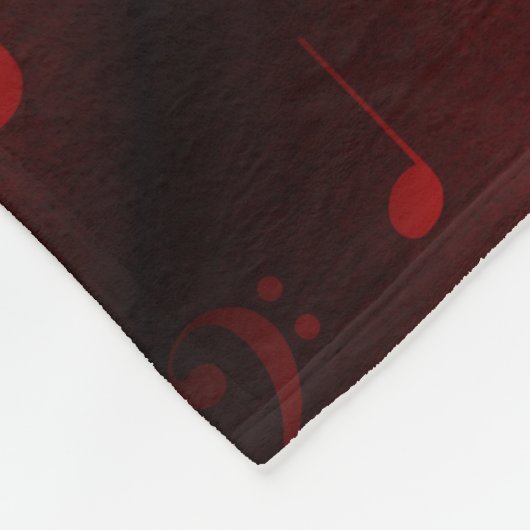 rote Musiknoten Fleecedecke (Ecke)