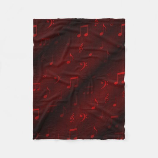 rote Musiknoten Fleecedecke (Vorderseite)