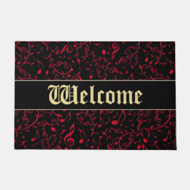 Rote Musiknoten-kundengerechte Tür-willkommene Fußmatte