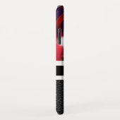 Rote Musiknoten mit Leder und Monogramm Case-Mate iPhone Hülle (Hinten/Rechts)