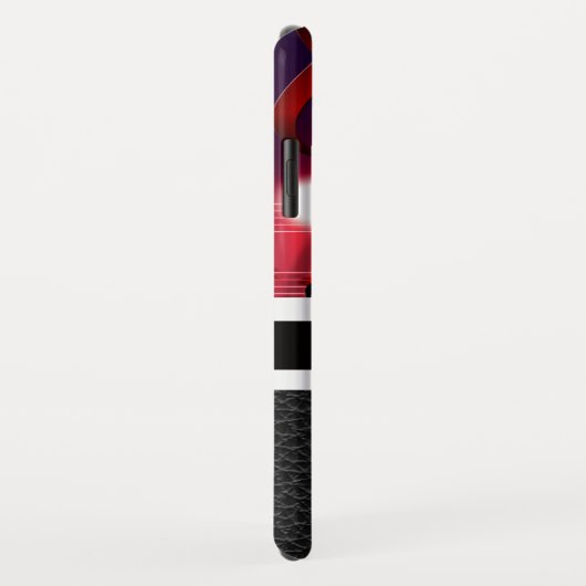 Rote Musiknoten mit Leder und Monogramm Case-Mate iPhone Hülle (Hinten/Rechts)