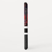 Rote Musiknoten mit Leder und Monogramm Case-Mate iPhone Hülle (Hinten/Links)