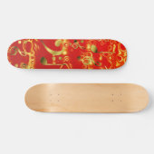 rote Musiknoten Skateboard (Horizontal)