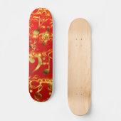rote Musiknoten Skateboard (Vorderseite)