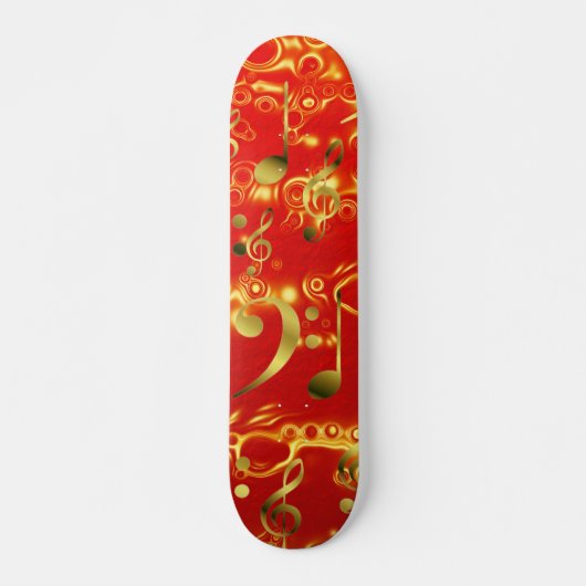 rote Musiknoten Skateboard (Vorne)
