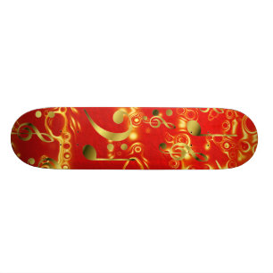 rote Musiknoten Skateboard