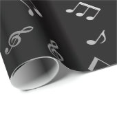 Rote Musiknoten und Silberschwarz Geschenkpapier (Rolleneckpunkt)