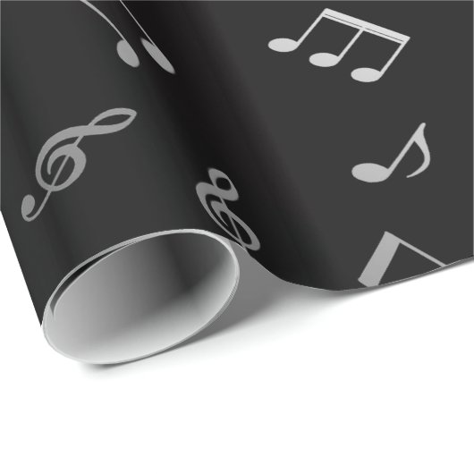 Rote Musiknoten und Silberschwarz Geschenkpapier (Rolleneckpunkt)