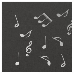 Rote Musiknoten und Silberschwarz Stoff
