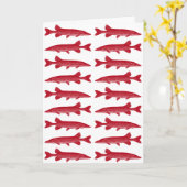 Rote Muskie Fische Karte (Gelbe Blume)
