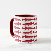 Rote Muskie Fische Tasse (Vorderseite Links)