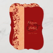 Rote muslimische Hochzeit oder Verlobung Einladung (Vorne/Hinten)