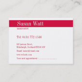 Rote Nagel-Techniker-Visitenkarte Terminkarte (Rückseite)