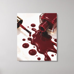 Rote Nagellack-Wandkunst auf gespannter Leinwand