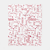 Rote Namen und gespielte Musikernotizen weiß Fleecedecke (Vorderseite)