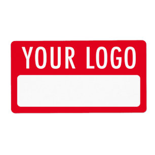 Rote Namensschild-Etiketten mit Logo-Abzeichen-Auf