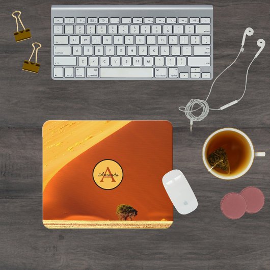 Rote Namibia Sanddünen Foto Monogramm Mousepad