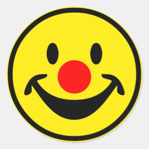 Rote Nase - Gelb + Ihre Ideen Runder Aufkleber