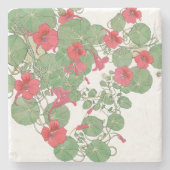 Rote Nasturtien | Antiker Lithograph 1896 Steinuntersetzer (Vorderseite)