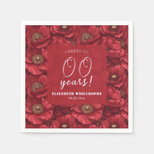 Rote Natur Anemonen Blumen Luxus Ihr Geburtstag Serviette