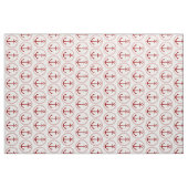 Rote nautischanker und Seil auf Weiß Stoff (Fat Quarter (45,7 x 55,9 cm))