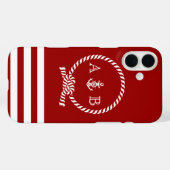 Rote Nautische Seile und Anker Mit Monogramm Case-Mate iPhone Hülle (Rückseite (Horizontal))