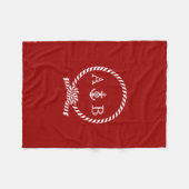 Rote Nautische Seile und Anker Mit Monogramm Fleecedecke (Vorderseite (Horizontal))