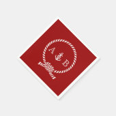 Rote Nautische Seile und Anker Mit Monogramm Serviette (Ecke)