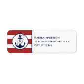 Rote nautische Streifen mit Anchor-Monogramm (Vorne)