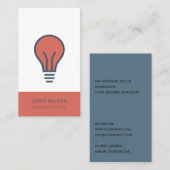 ROTE NAVY GRAY ELECTIC BULB ELECTRICIAN ELECTRICIA VISITENKARTE (Vorne/Hinten)