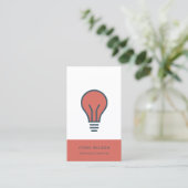 ROTE NAVY GRAY ELECTIC BULB ELECTRICIAN ELECTRICIA VISITENKARTE (Stehend Vorderseite)