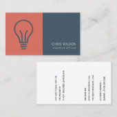 ROTE NAVY GRAY ELECTIC BULB ELECTRICIAN ELECTRICIA VISITENKARTE (Vorne/Hinten)