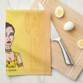 Rote Nebelfleck-Mädchen-Spiralen Geschirrtuch (Viertel Falte)