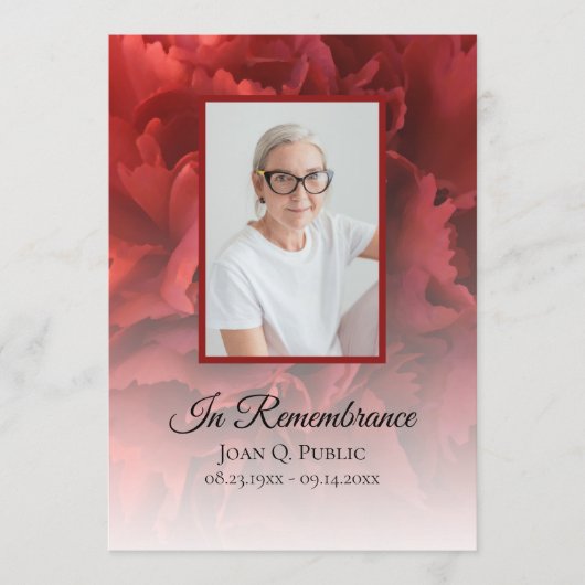 Rote Nelke - Beerdigungsdienst Programm (Vorderseite)