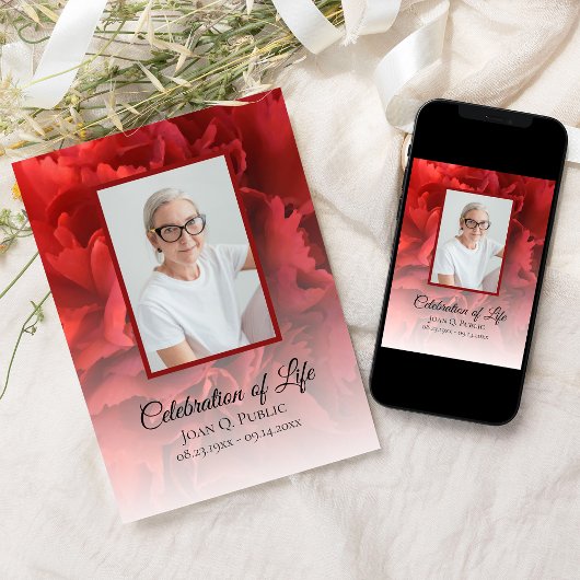 Rote Nelke Bläserfeier zur Beerdigung des Lebens Einladung