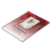 Rote Nelke Bläserfeier zur Beerdigung des Lebens Notizblock (Linke Seite)