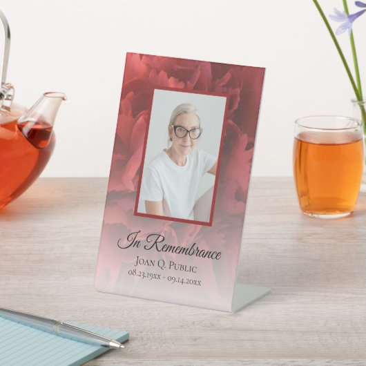 Rote Nelke Bläserfeier zur Beerdigung des Lebens Sockelschild (In SItu)