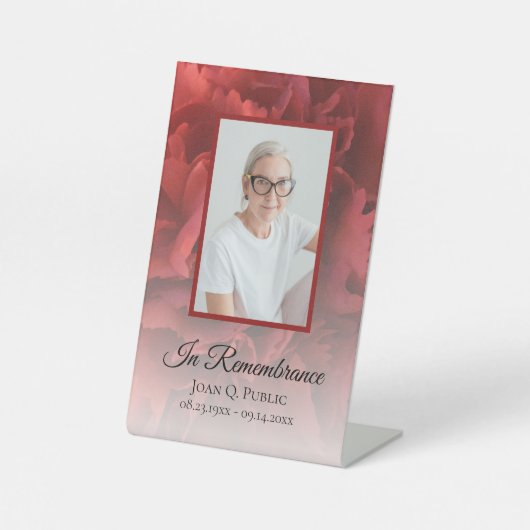 Rote Nelke Bläserfeier zur Beerdigung des Lebens Sockelschild (Vorderseite)