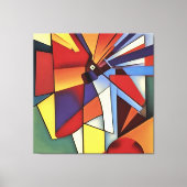 Rote Nelke in einer Vase geometrischer Abstrakter  Leinwanddruck (Vorderseite)